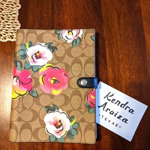 Coach Signature Heritage Floral Print Notebook
